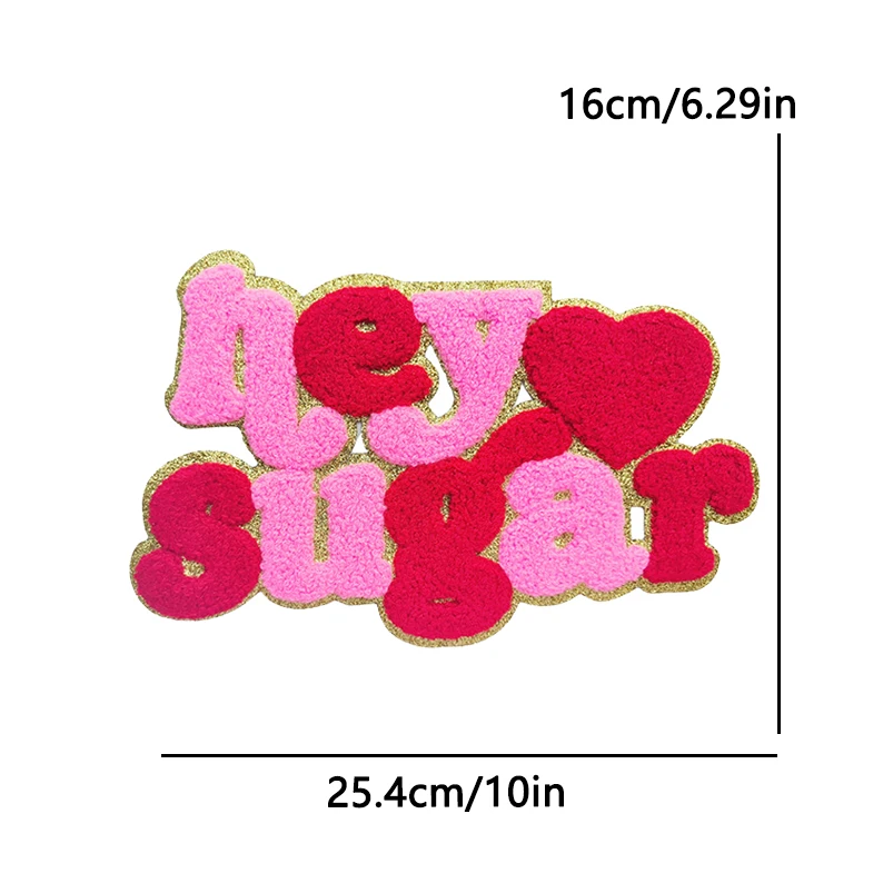 Parches de chenilla grandes de Feliz Navidad, bordado de abuela y abuelo, parches para planchar, accesorios de ropa, apliques DIY de Papá Noel - imagen 4