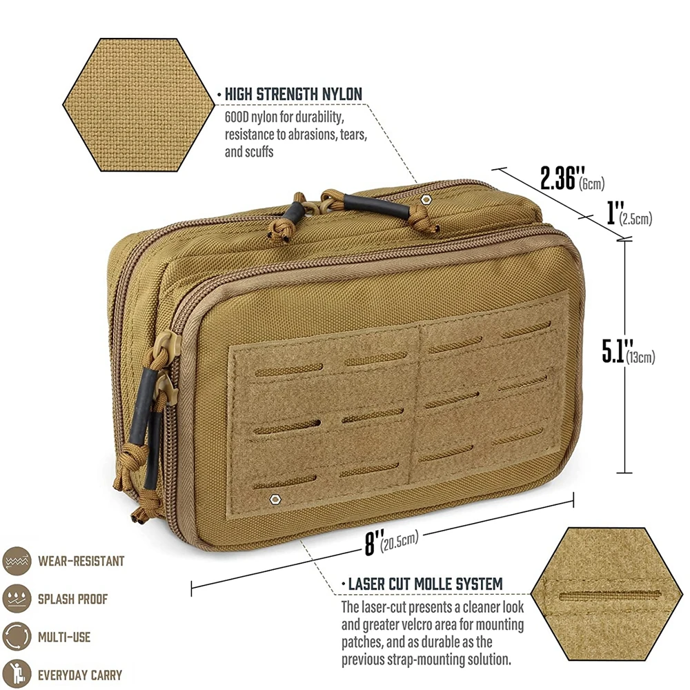 Bolsa táctica EDC, organizador Molle de primeros auxilios médico, gran capacidad, IFAK, Portale para acampar al aire libre, senderismo y caza - imagen 2