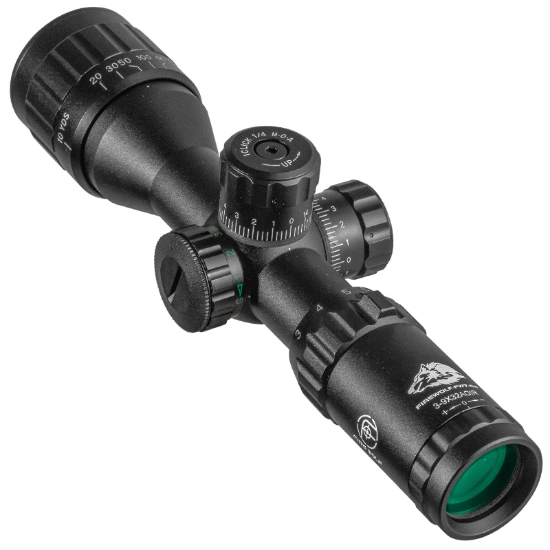 Fire Wolf Mira Táctica 3-9x32 con Retícula Iluminada Rojo y Verde - imagen 5