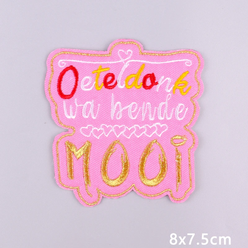 Parche bordado Oeteldonk rosa – Carnaval Países Bajos para planchar - imagen 5