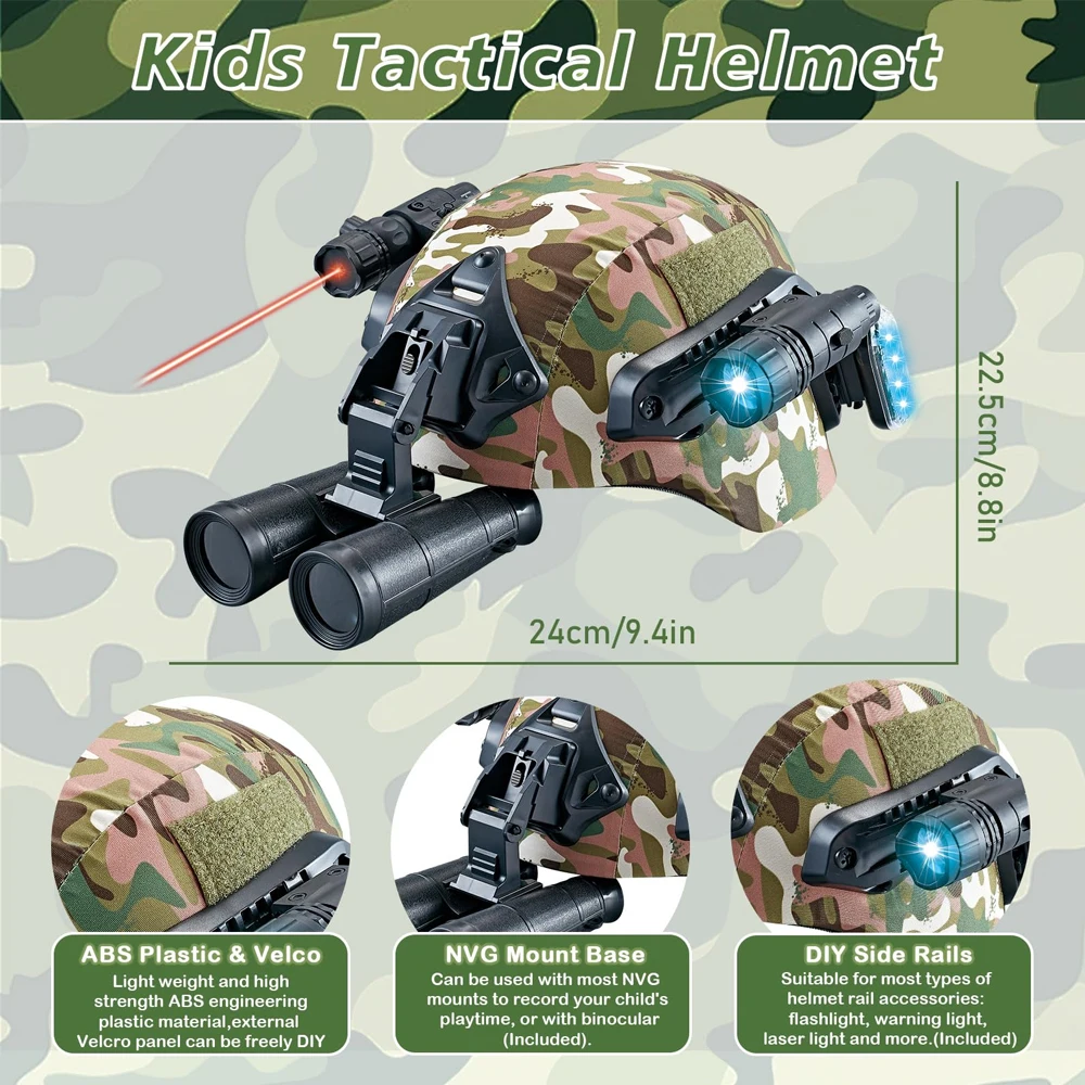 Casco táctico infantil con visión nocturna infrarroja para niños - imagen 2