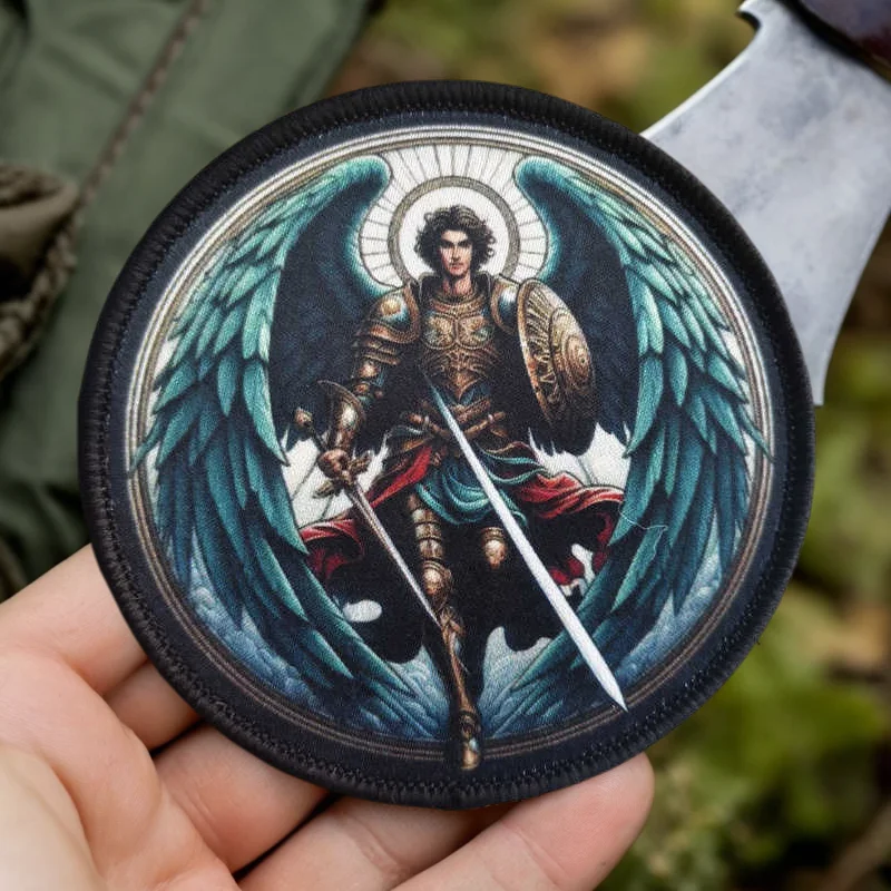 Parche con estampado de Chevron "Arcángel Michael", chaleco táctico, insignia de moral con gancho y bucle, pegatinas para mochila, parches para brazalete para ropa - imagen 2