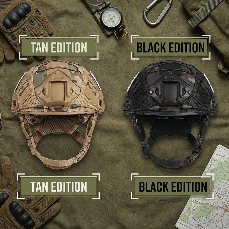 Casco táctico ajustable con bolsa de batería y funda para Airsoft, Cosplay, equipo militar - imagen 4