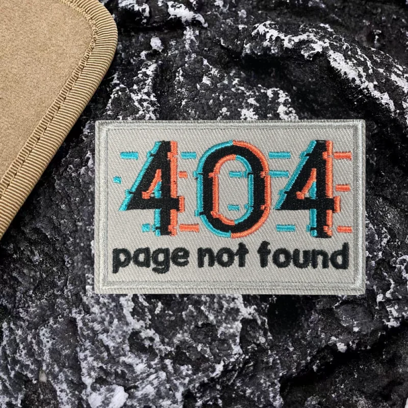 Parche bordado 3D de 404 páginas no encontrado, chaleco táctico divertido, brazalete con gancho y bucle, mochila, insignia de moral, parches adhesivos para ropa - imagen 4