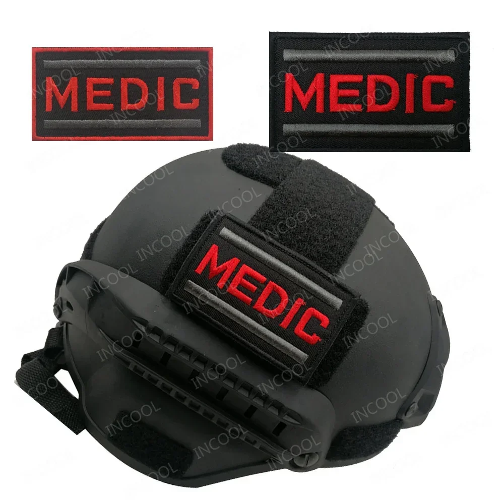 MEDIC IR Reflective Patches Emergency Rescue Paramedic Embroidery Armband Shoulder Tactical First Aid Badges For Clothing Jacket - imagen 5