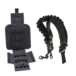 Bolsa de munición Molle 25 redonda de calibre 12GA 12, bolsa para revistas de recarga de escopeta con soporte para munición, bolsa para revistas con eslinga de concha para escopeta