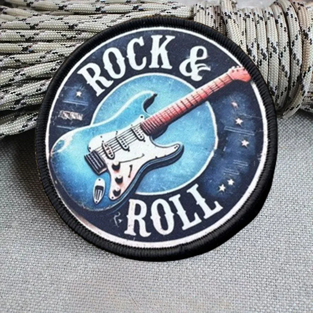 Parches de Meme ROCK & ROLL, parche de gancho y bucle, brazalete moral, insignia de moral del ejército militar, pegatinas tácticas para mochila - imagen 4