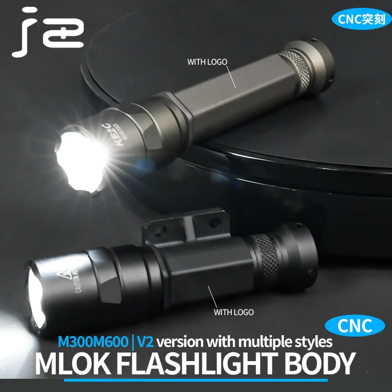 Soporte de cuerpo de luz táctica para linterna serie M300/M600, conjunto de aluminio con cuerpo de luz de batería 16340 para linterna de riel Mlok - imagen 3