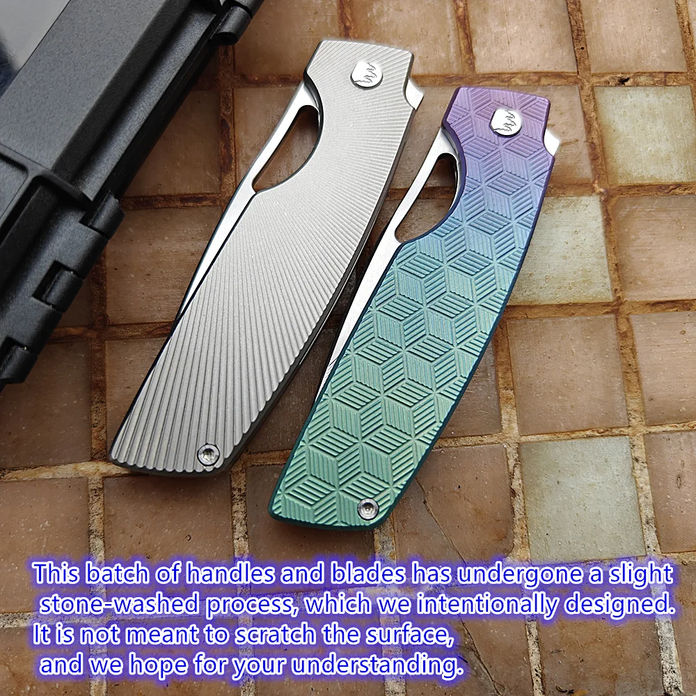 JUFULE Cuchillo plegable EDC titanio 154CM – Táctico exteriores - imagen 3