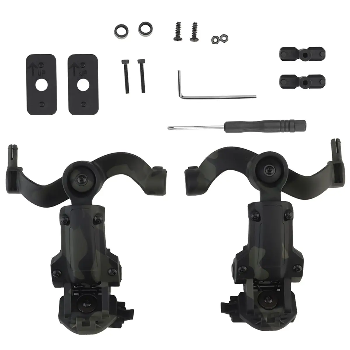 Adaptador de riel de arco para casco táctico para auriculares M31/M32, Kit de soporte para casco de auriculares Airsoft, soporte para auriculares con rotación de caza - imagen 5