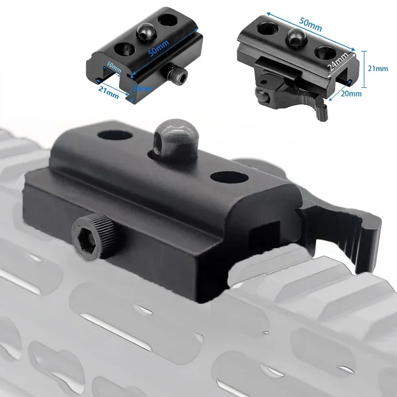 Adaptador de bípode estilo QD Harris, perno giratorio de 20mm, accesorios de caza de montaje en riel Picatinny Weaver