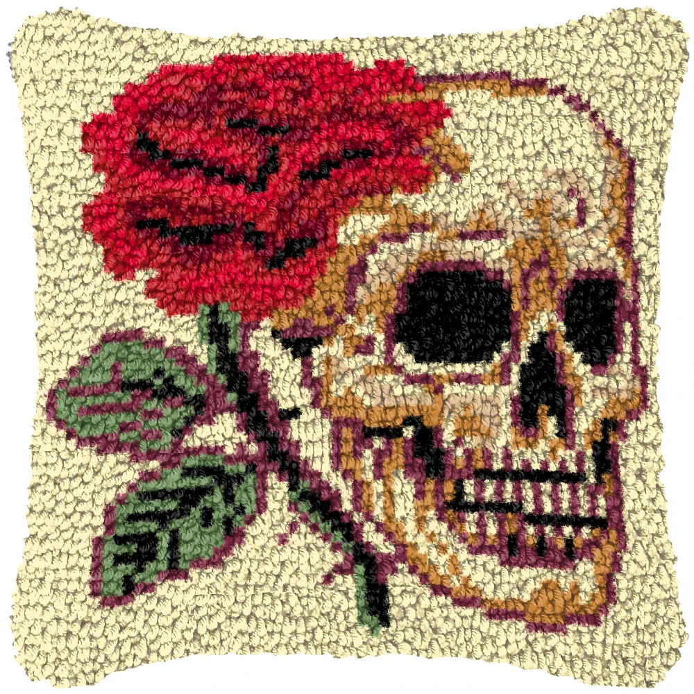 Gancho de pestillo de dibujos animados de flores, ganchos de paquete Smyrna, alfombra bordada de punto, almohada, Kits de gancho de pestillo bordado, Knooppakket - imagen 3