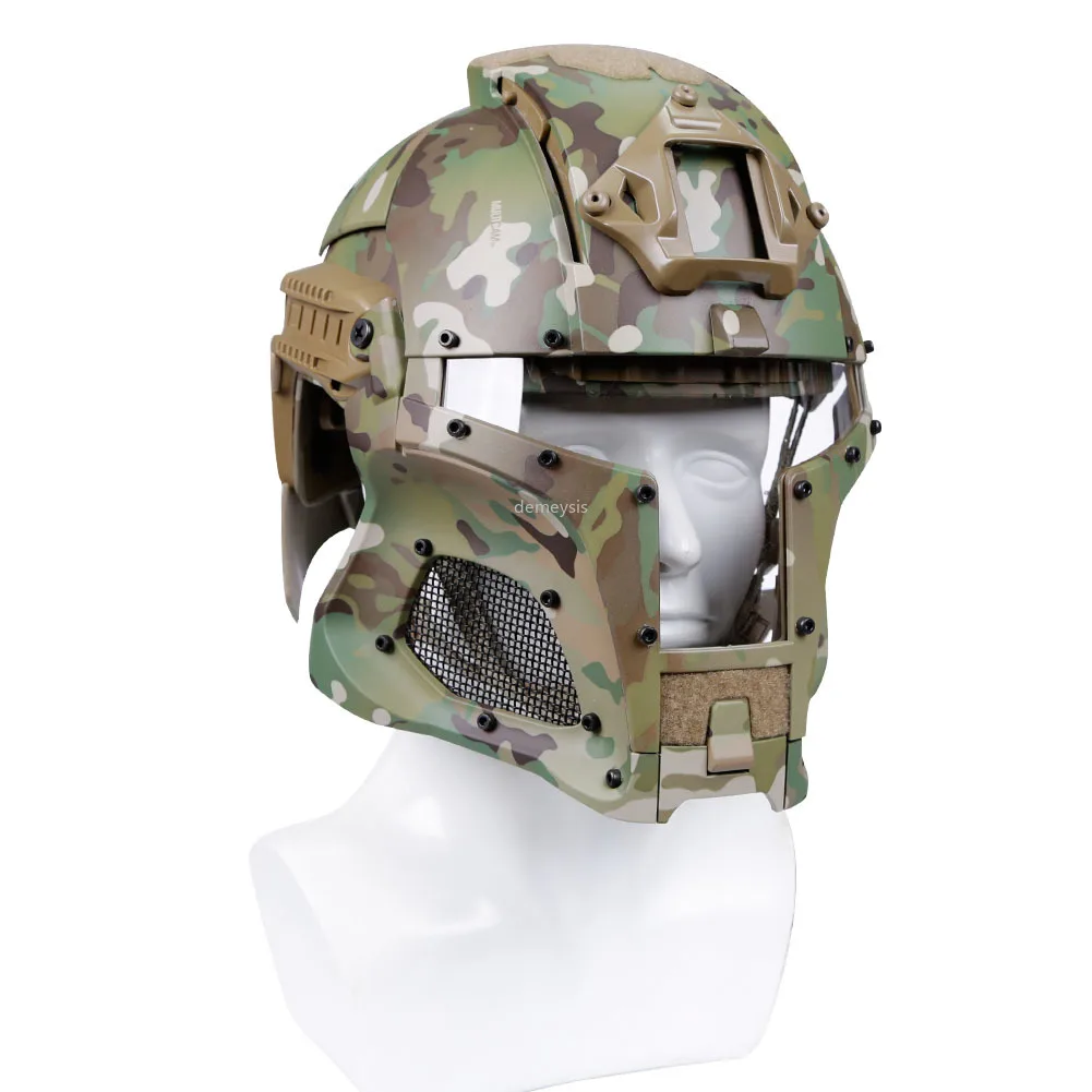 Casco de combate militar de Iron Warrior para hombre, protector táctico de cara completa para Airsoft y Paintball - imagen 5