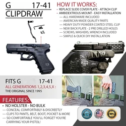 ClipDraw Kit clip cinturón Glock G17-G33 transporte oculto