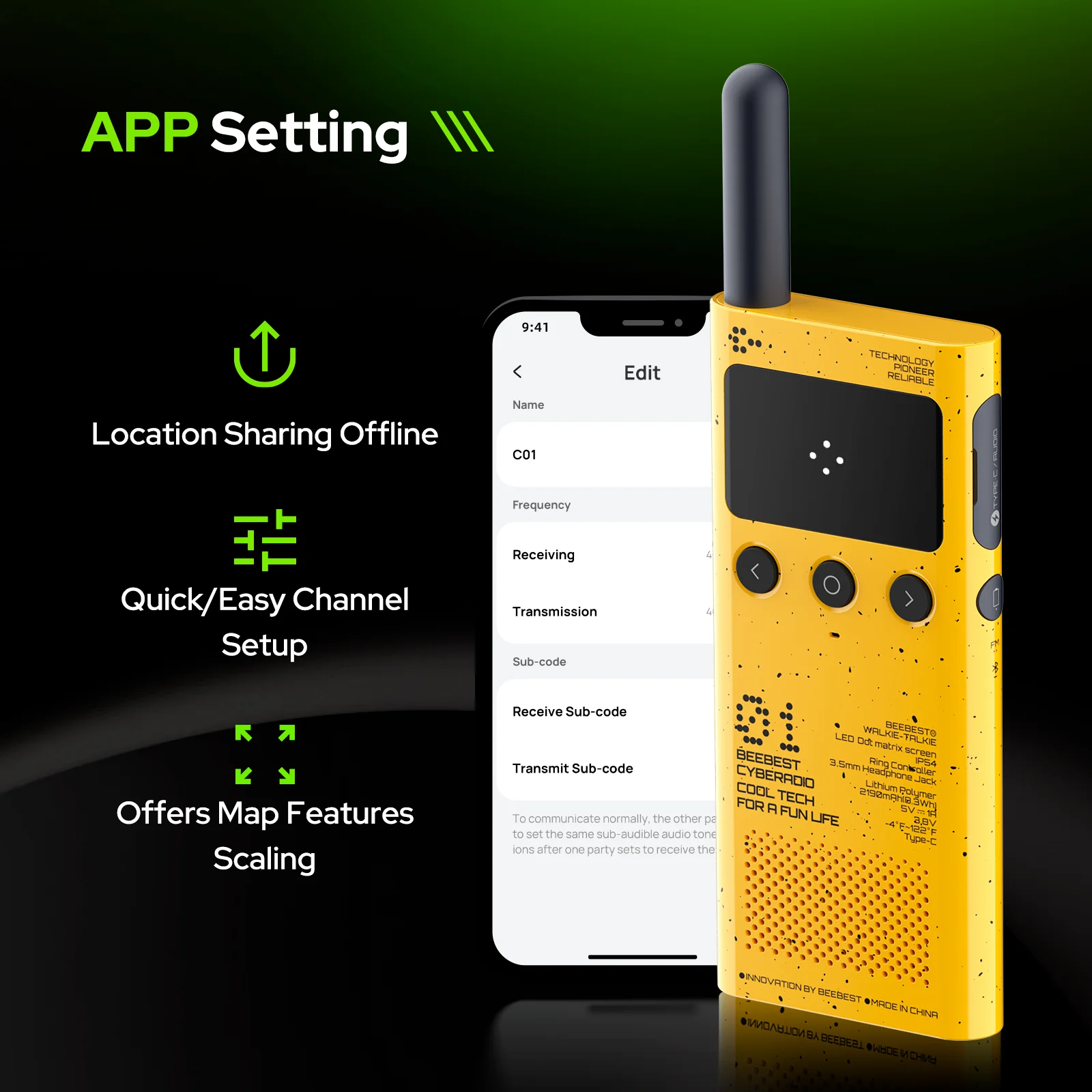 BEEBEST A101OS Walkie talkie para exteriores robusto PTT dedo - imagen 5