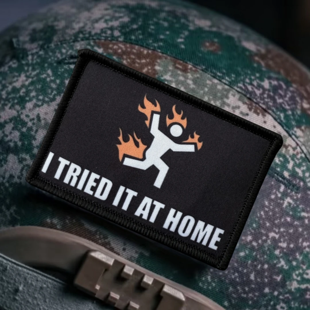 Parche I Tried It At Home, emblema de moral táctico, brazalete del ejército militar, parches de gancho y bucle impresos para ropa, pegatina para mochila - imagen 5