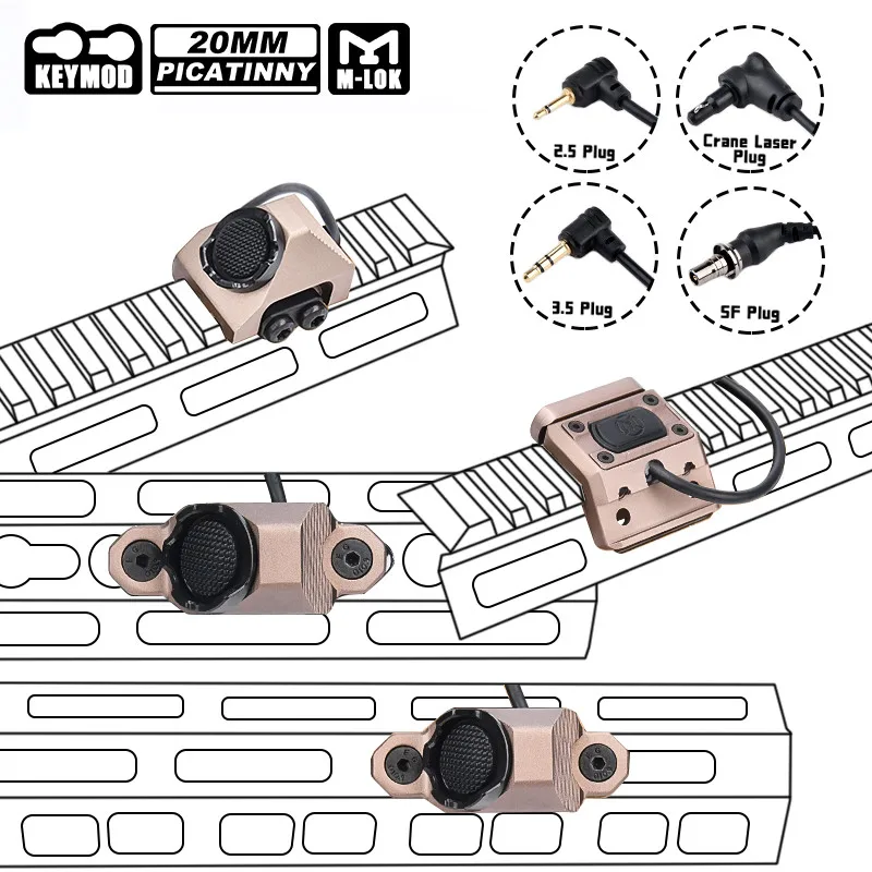 Botón táctico interruptor de presión grúa/SF nuevo SF enchufe WADSN para M300 M600 linterna arma de caza de caza Airsoft accesorio de arma - imagen 2