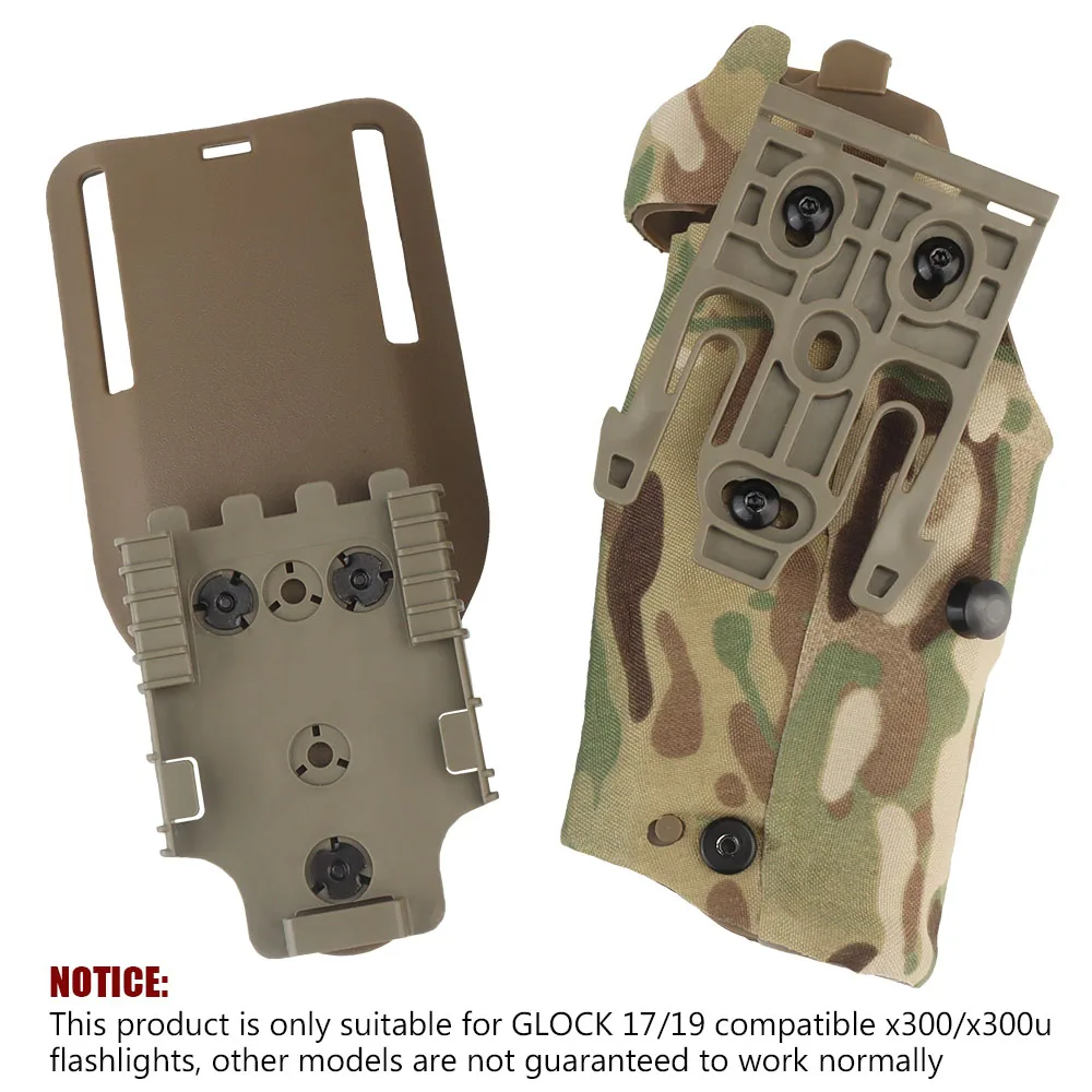 Funda táctica 6354DO para Glock G17 con sistema de bloqueo automático ligero X300 X300U QLS, cinturón de horquilla, equipo Airsoft para pistola - imagen 5