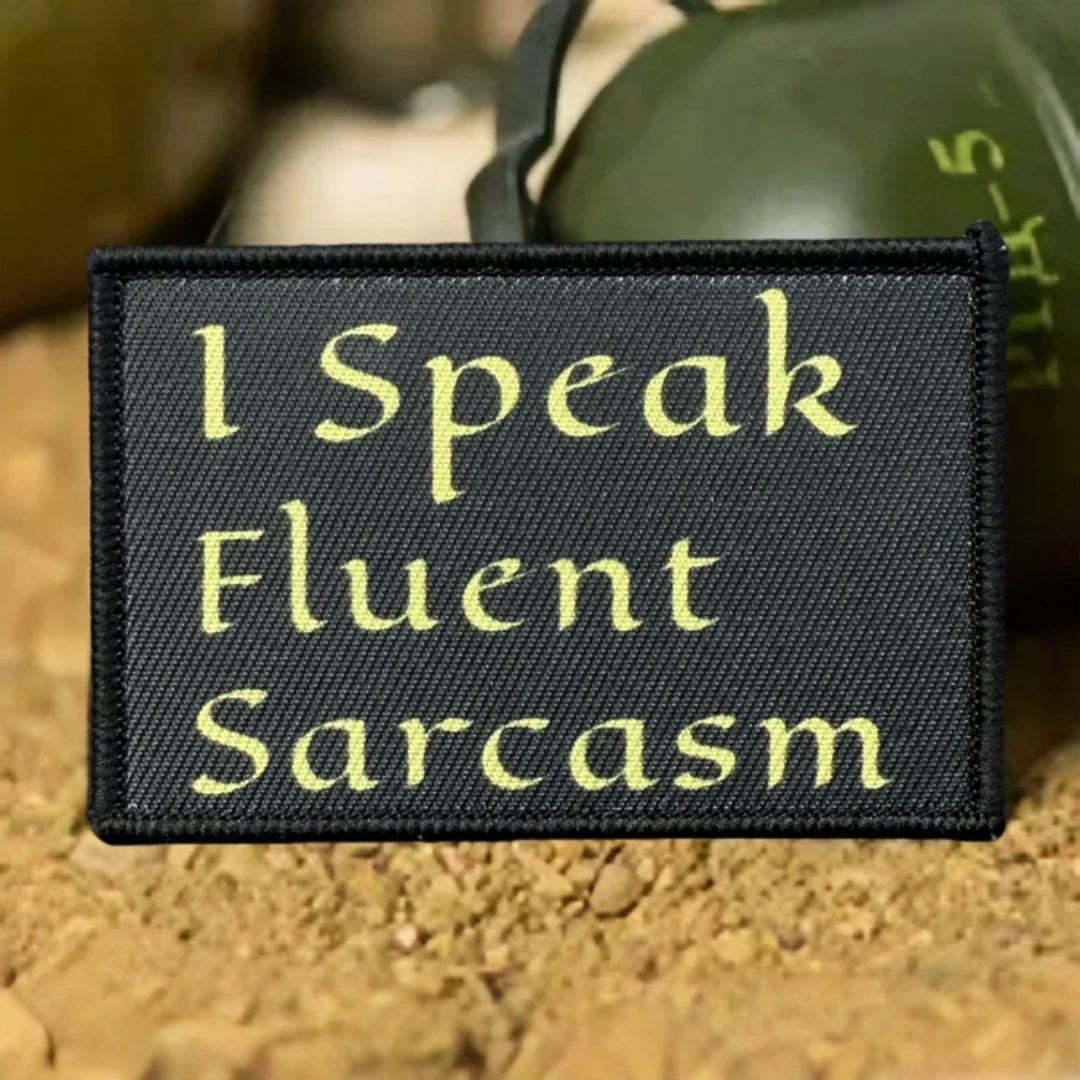 Parche táctico de sarcasmo espontáneo, brazalete personalizado del ejército moral militar, parches de gancho y bucle impresos para pegatina de mochila - imagen 5
