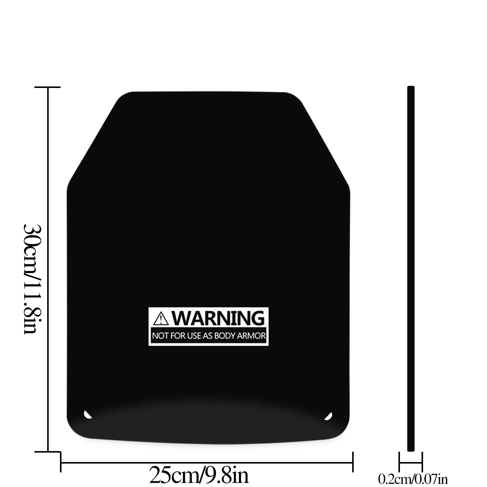 Placa de acero balístico NIJ nivel IIIA a prueba de balas, placa ponderada de 1,25 KG, inserto de armadura recubierto, 25x30CM - imagen 2