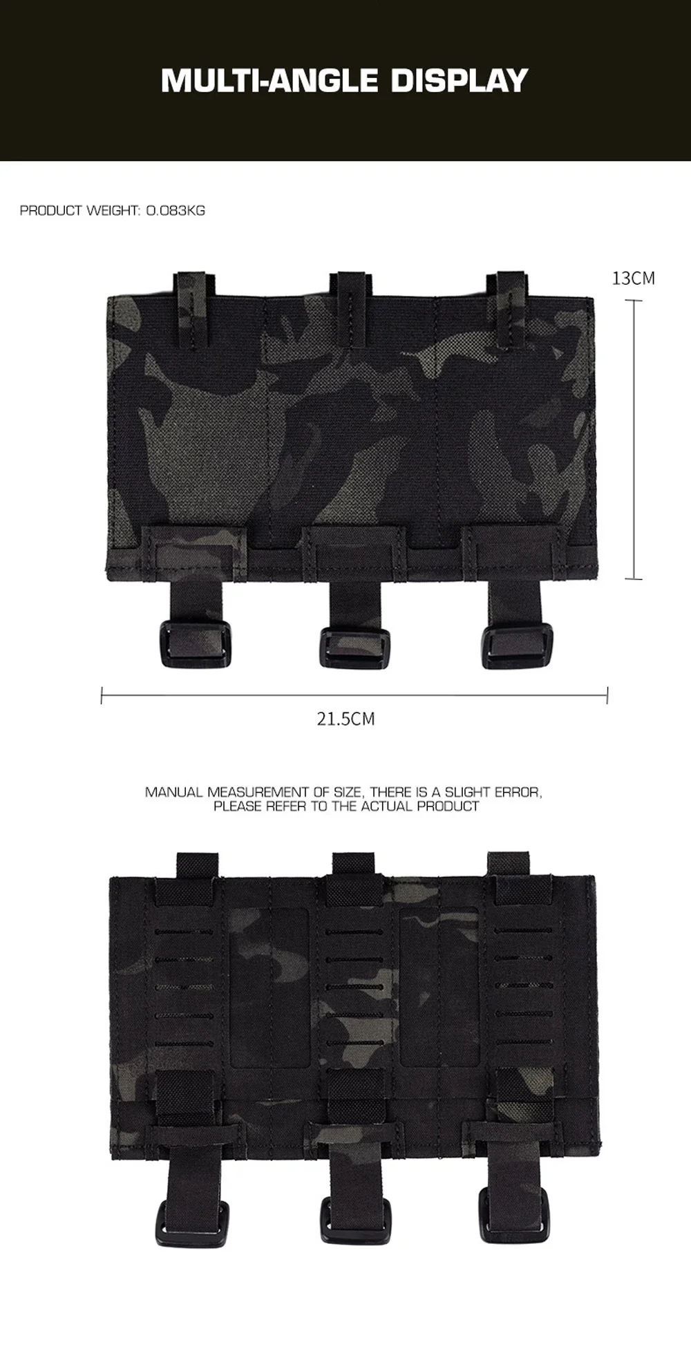 Detalle del sistema MOLLE trasero para montaje en chaleco
