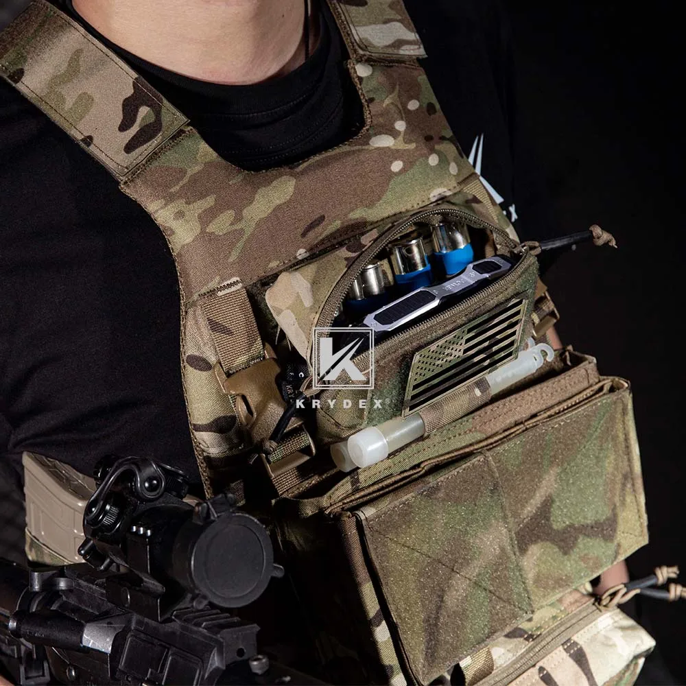 KRYDEX-bolsa táctica de administrador, bolsa MOLLE de utilidad, organizador de almacenamiento de 4 "x 7", bolsa de Panel, accesorios para chaleco de Paintball y caza - imagen 5