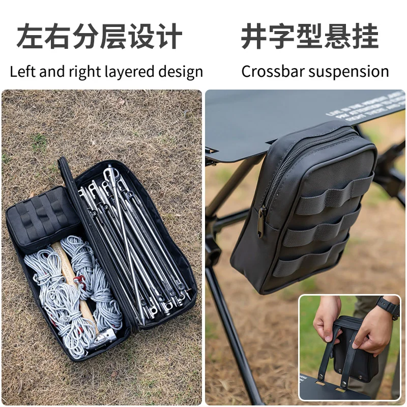 Bolsa táctica portátil de Bk-40, Kit de Camping extendido, almacenamiento, incluye accesorios, riñonera, bolsa colgante Retro - imagen 3