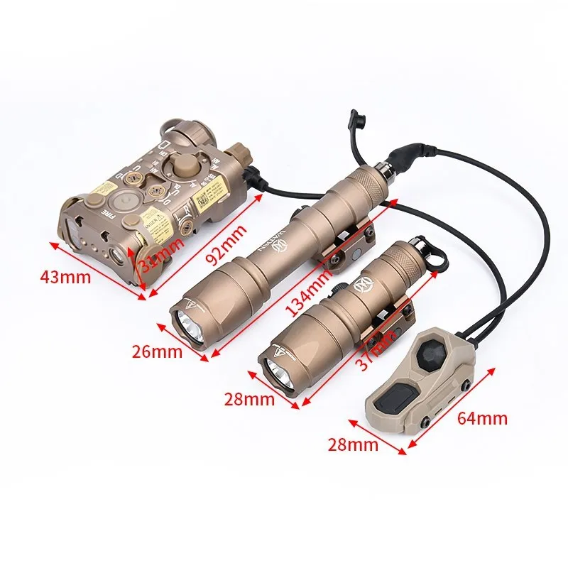 Linterna táctica totalmente de Metal NGAL láser WADSN M600 M300 Surefi AXON interruptor de doble función arma Airsoft luz LED compatible con riel de 20MM - imagen 3