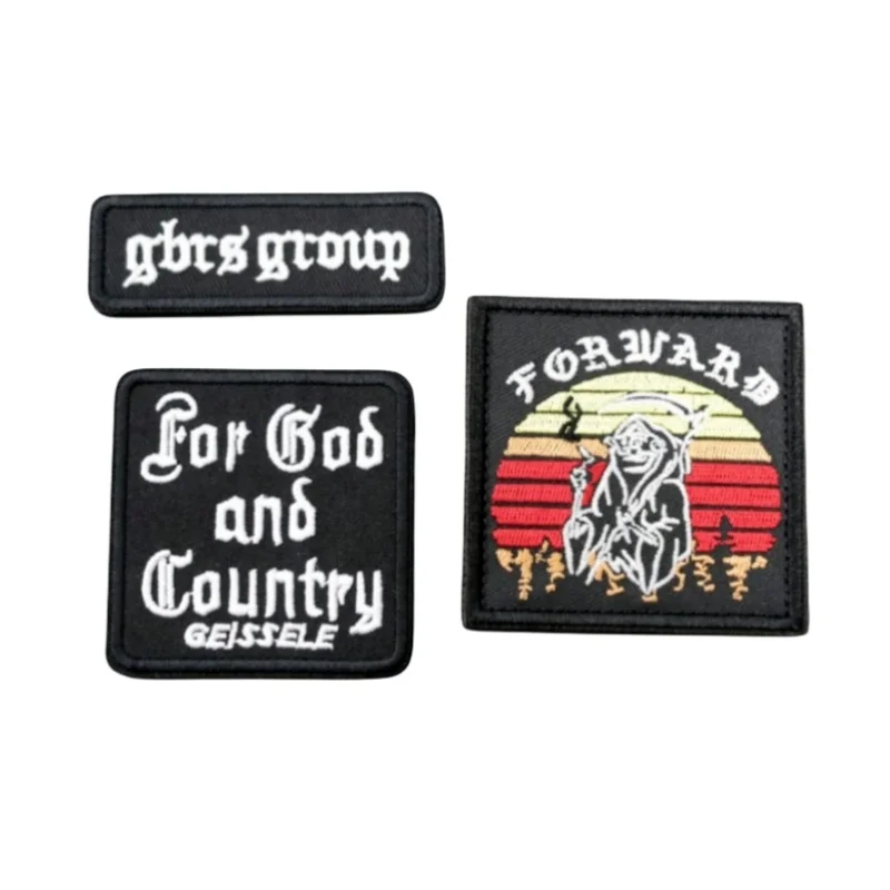 Insignia de Moral del grupo GBRS, parches bordados de velcro para ropa, brazalete táctico, mochila, sombrero, pegatina