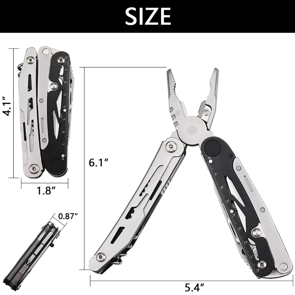 JSJM multiherramienta EDC plegable con alicates, cuchillo y sierra - imagen 4