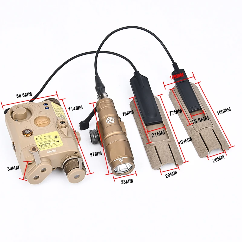 WADSN táctico PEQ rojo verde azul láser IR luz M300 M300A linterna luz blanca ajuste 20mm Rail caza arma Scout accesorio - imagen 4