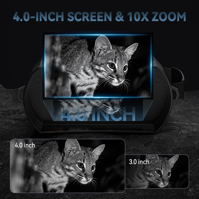 Binoculares de visión nocturna 4K con pantalla de 4,0 pulgadas, Zoom Digital 10X con luz táctica de 5000mAh, gafas de visión nocturna infrarrojas para acampar - imagen 5