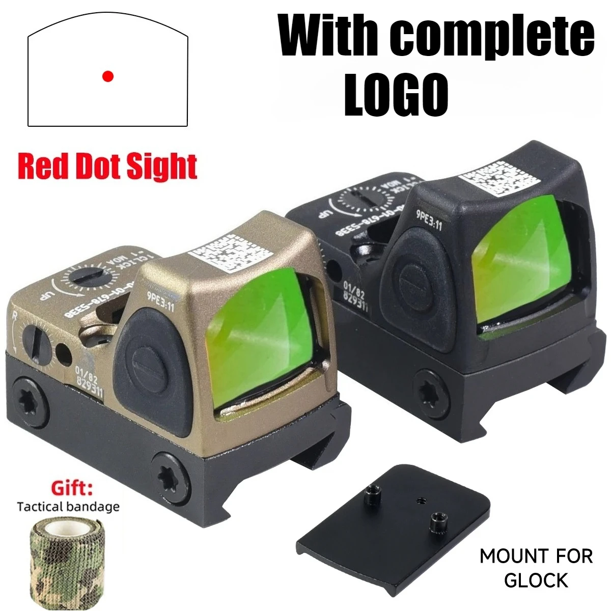 Nueva caza RM82 Red Dot Sight Reflex Airsoft óptica alcance para pistola Glock 17 19 Rifle táctico con marcas originales completas
