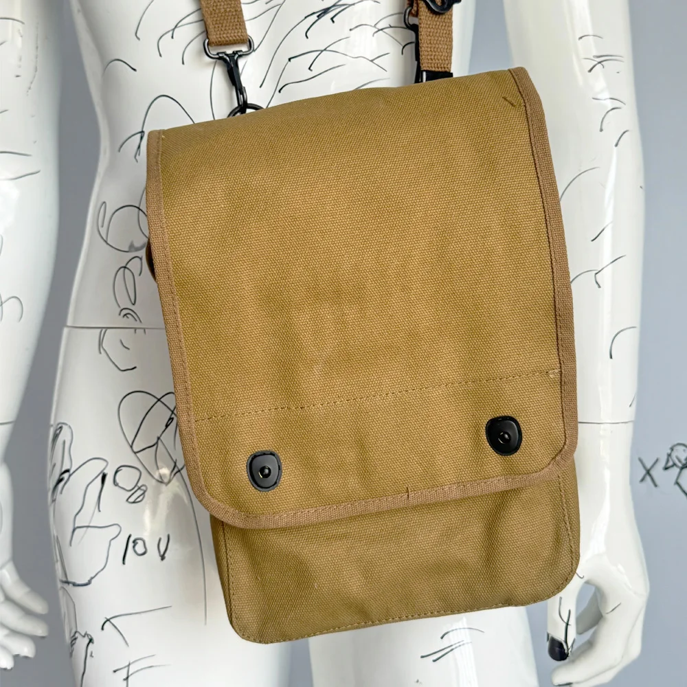 Bolsa de mapa militar de EE. UU. WW2, mochila caqui para senderismo al aire libre, bolsa de mapa duradera de estilo Vintage - imagen 3