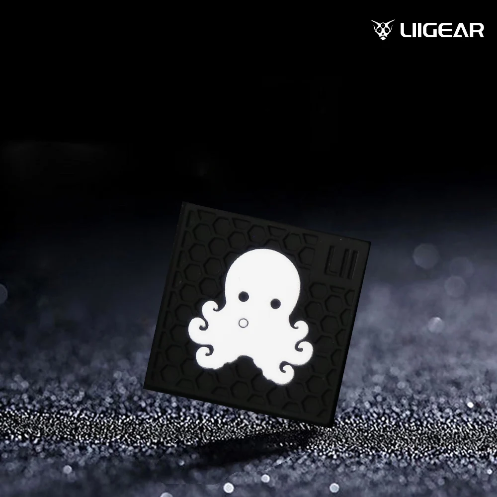 Parche de PVC de pulpo pequeño, insignia táctica para traje, ropa, Jeans, brazalete, decoración DIY, gris, Blanco, Negro, Combo, 3 piezas - imagen 3