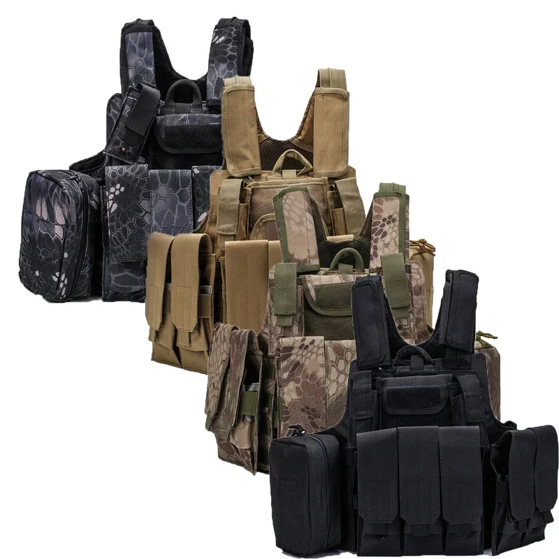 Tan hombres armadura corporal portador de placa caza al aire libre atacs FG chalecos de camuflaje aparejo de pecho Molle chaleco táctico accesorios de equipo de ropa - imagen 3