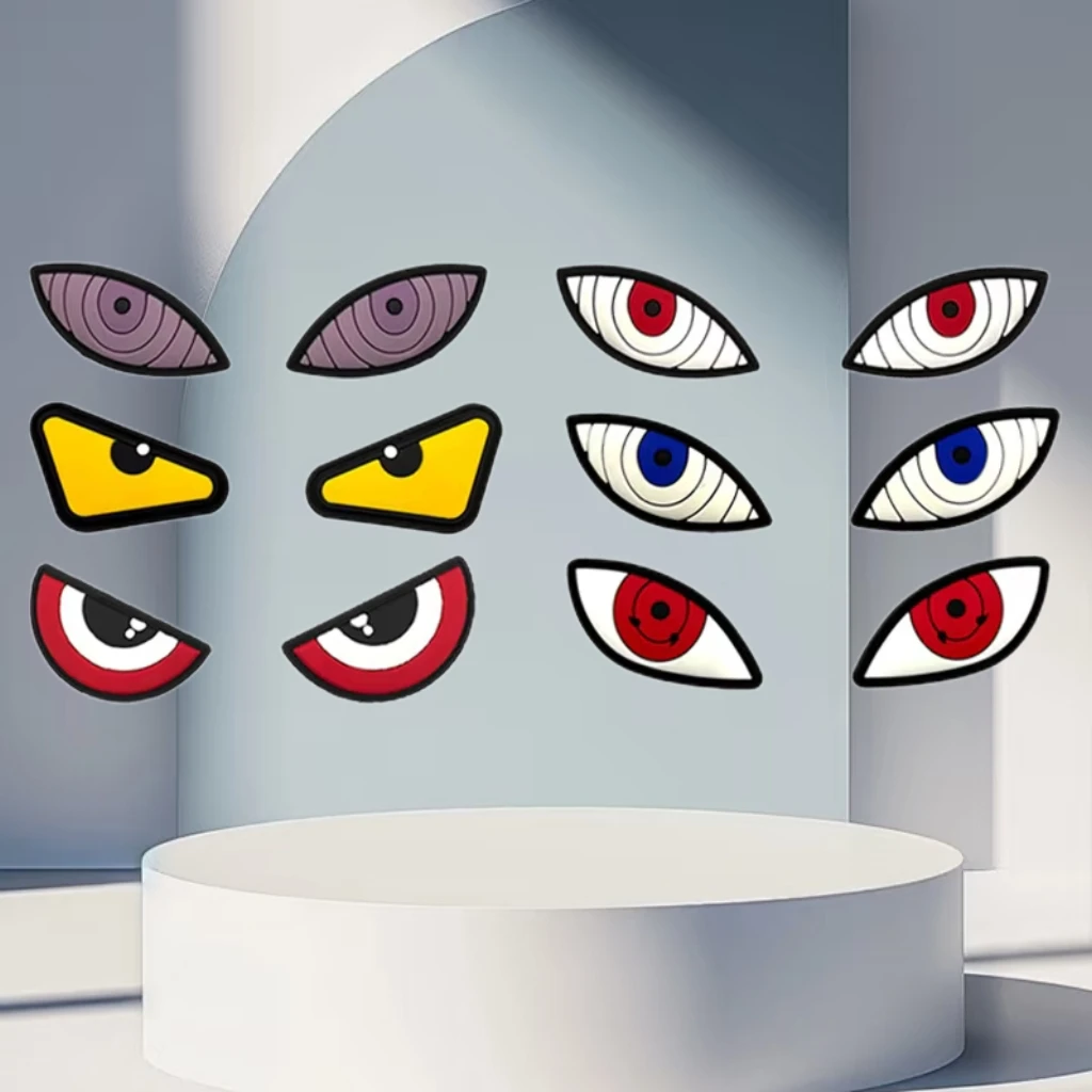 EYES-Parche de goma suave de PVC 3D, insignia de moral táctica DIY con gancho y bucle, pegatinas decorativas para mochila divertida, parches para ropa