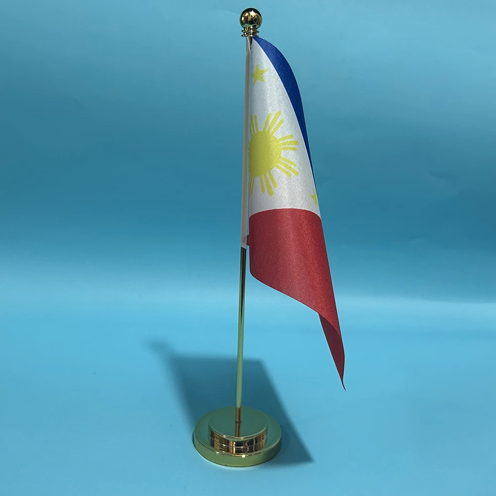 Bandera de la SKY, bandera de escritorio de oficina de Filipinas, 14x21cm, bandera nacional de Filipinas, pancarta de país, adornos de escritorio, banderas - imagen 3