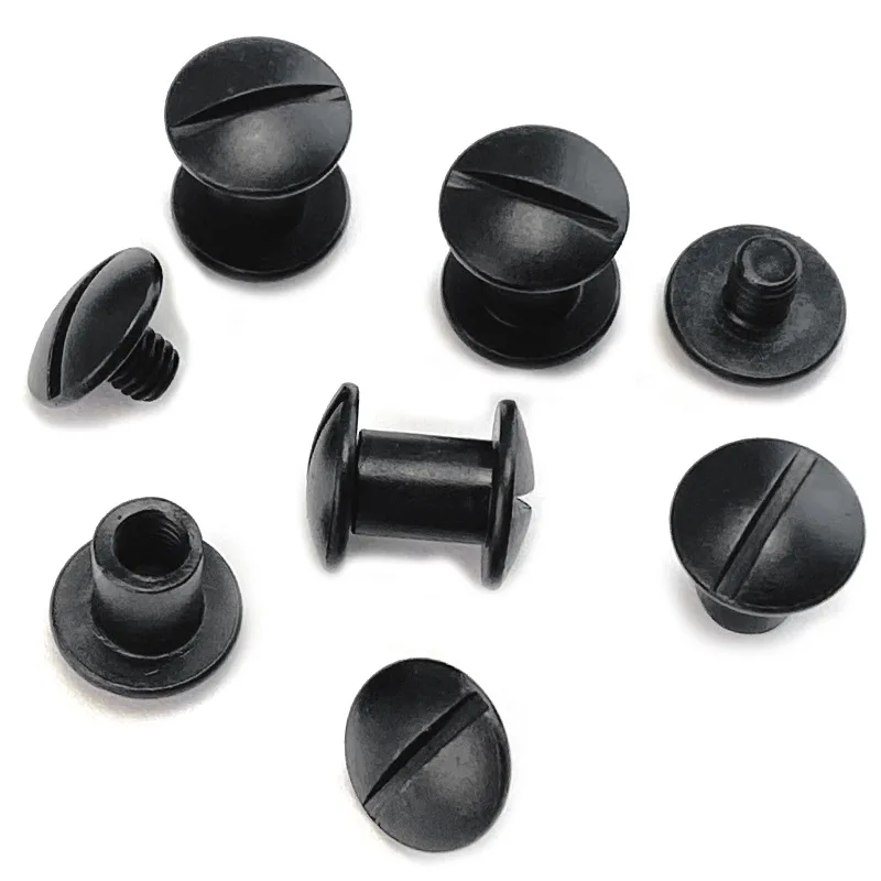 Material de acero inoxidable 416, mango de cuchillo, piezas para hacer tornillo de cabeza plana semicircular, tornillos rectos M3.5, par de clavos de remache de bloqueo - imagen 2