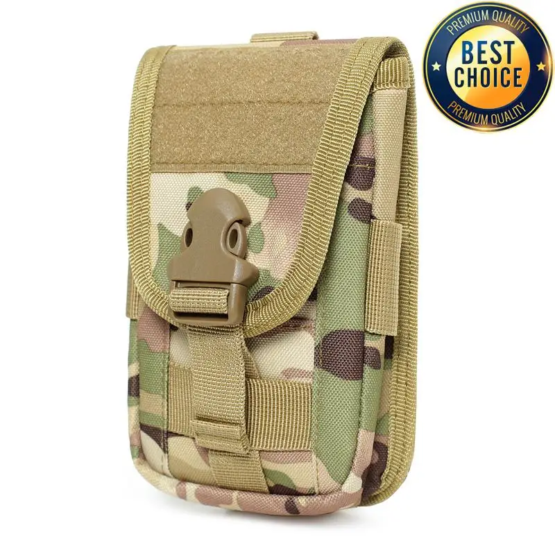 Bolsa táctica de camuflaje 1000D para correr, bolsa deportiva para teléfono, bolsillo en la cintura, accesorio Molle de doble capa, paquete de billetera para banco de energía - imagen 5