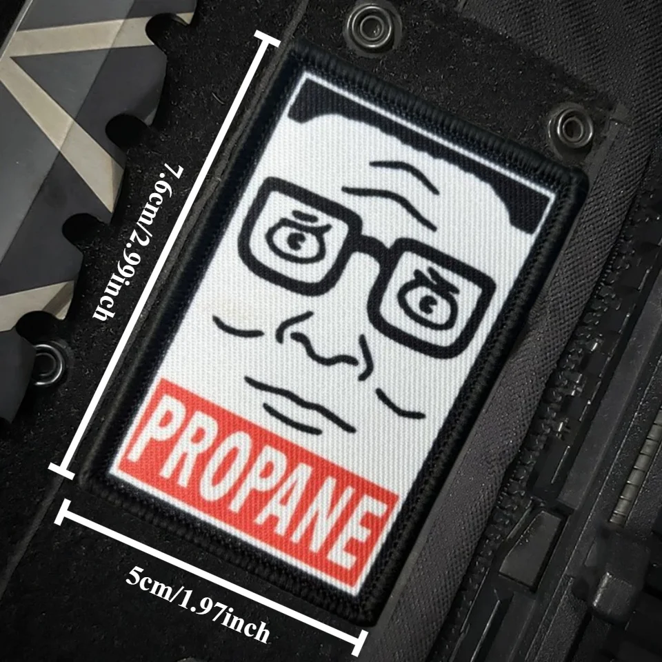 Parche impreso de moral de propano King of the Hill Hank, insignia militar táctica divertida de EE. UU., brazalete, pegatinas para mochila con gancho y bucle - imagen 2