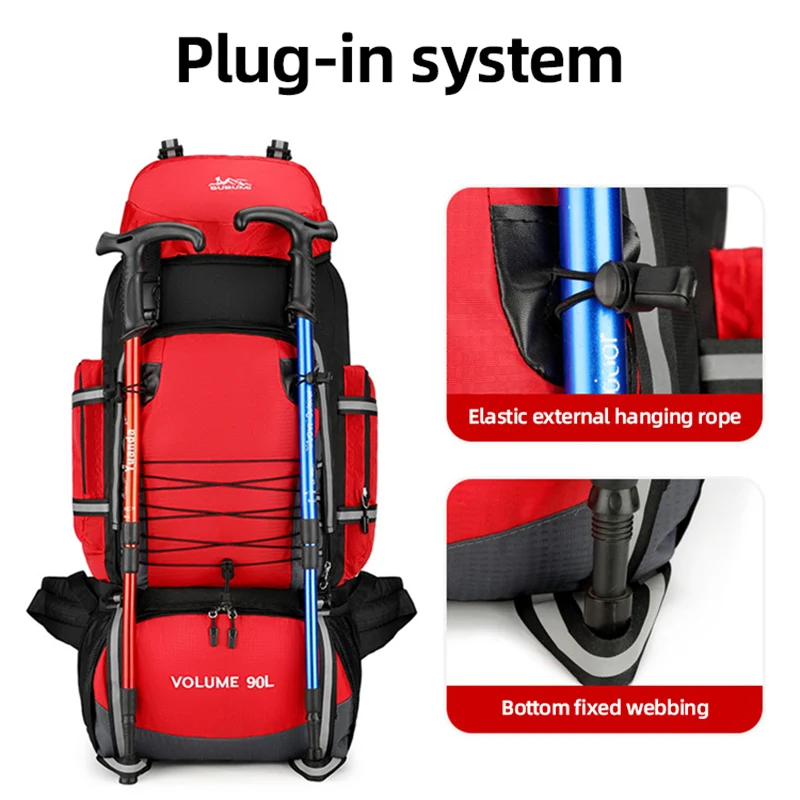 Mochila táctica para escalada y senderismo al aire libre de 90L, mochila para deportes de acampada, senderismo, bolsa de equipaje reflectante de viaje grande para hombres y mujeres - imagen 4