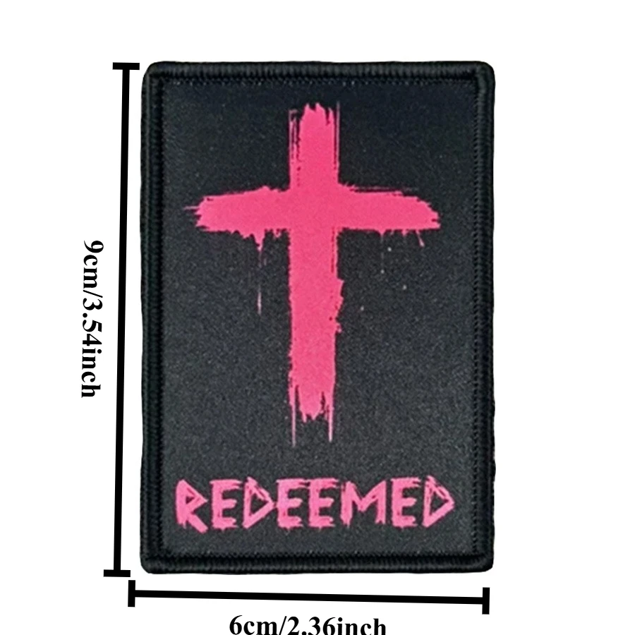 Parche de insignia de moral de redemes cruzados, brazalete con gancho impreso religioso, emblema militar, ropa táctica, pegatinas para mochila - imagen 2