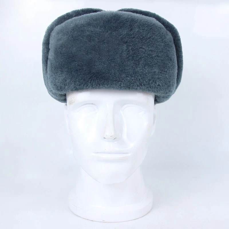 Ushanka Gorro de algodón cálido y grueso Gorro de invierno gris Gorro de Lei Feng capitoné - imagen 5