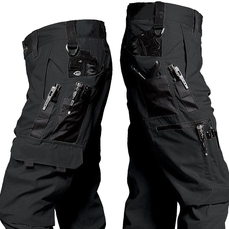 Pantalones tácticos para hombre, pantalones cargo duraderos con múltiples bolsillos, ropa de trabajo para construcción al aire libre, senderismo, pesca, pantalones casuales