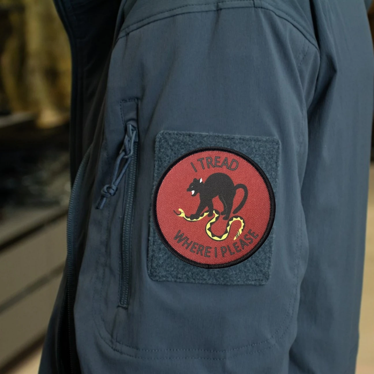 "I Tread Where I Please", insignia de moral táctica de gato y serpiente, apliques personalizados, parches con gancho impreso militar, pegatina para mochila - imagen 5
