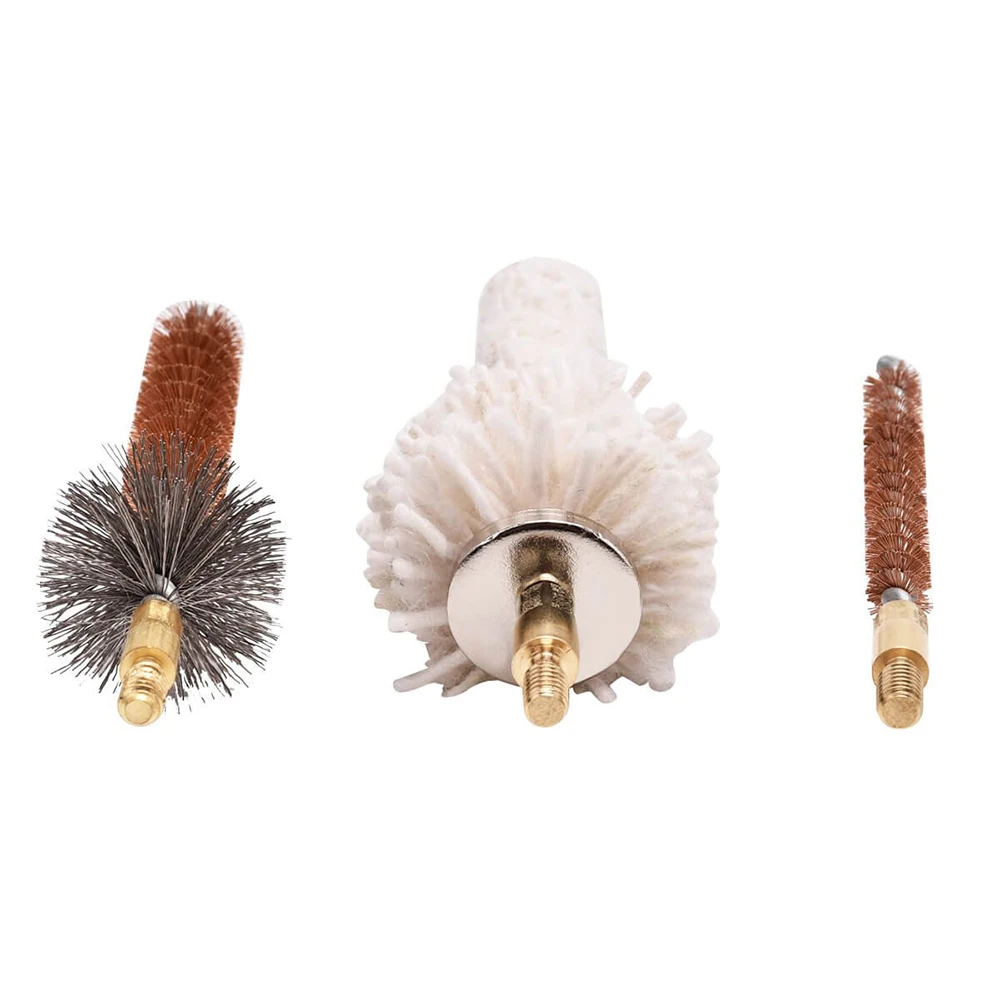 8 unids/set táctico bronce acero inoxidable fregona cepillo de orificio almohadilla de limpieza de cámara para escopeta Rifle hilo 8-32 para.30/.308/.223cal - imagen 3