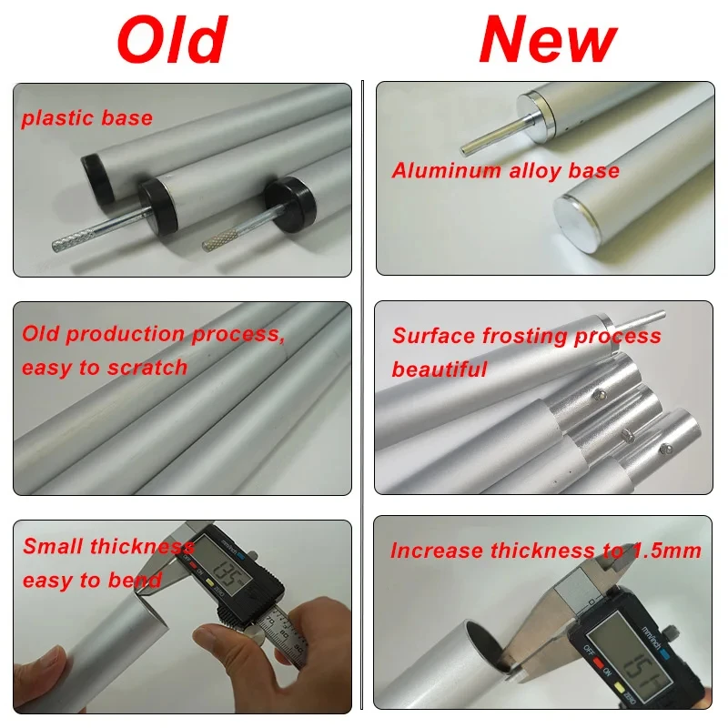 Postes de lona de aluminio de 2,4 m, poste de soporte ajustable de alta resistencia, toldo de refugio, varilla para acampar, accesorios para equipos al aire libre - imagen 2