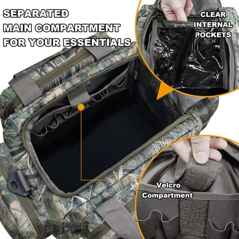 Bolso de mano resistente para caza de patos al aire libre, bolso de hombro flotante para caza, bolso ciego de camuflaje con bolsa de PVC transparente, fondo duro - imagen 5