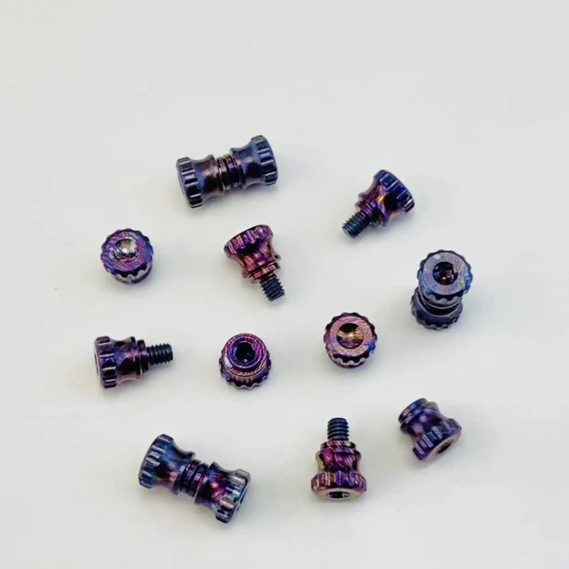 Tornillo timascus titanio empuje pulgar para cuchillo artesanal - imagen 5